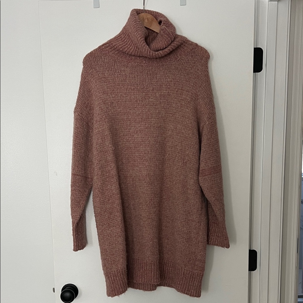 Lulu's Dusty Rose Turtleneck Dress
